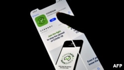 A photo illustration shows a new COVIDSafe app by the Australian government as seen on an Iphone to install in Sydney on April 27, 2020.