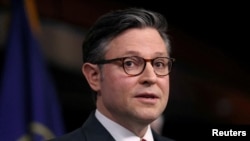 FILE - U.S. House of Representatives Speaker Mike Johnson is shown on Capitol Hill in Washington, Feb. 14, 2024.