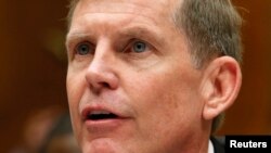 FILE - Assistant Defense Secretary Michael Lumpkin says efforts to counter adversarial propaganda must “expose contradictions and falsehoods for audiences who often have different perceptions and cultural norms than our own.”