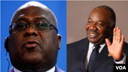 Le président de la RDC, Félix Tshisekedi (à g.) et son homologue gabonais Ali Bongo Ondimba sont les seuls francophones invités.