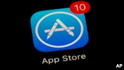 FILE - Apple's App Store app is seen in Baltimore, MD., March 19, 2018.