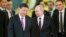Russian President Vladimir Putin, right, and Chinese President Xi Jinping enter a hall for the talks in the Kremlin in Moscow, Russia, June 5, 2019. 