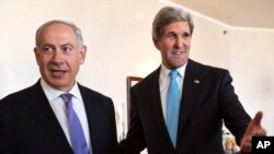 Menlu AS John Kerry bertemu dengan PM Israel Netanyahu dalam kunjungan Kerry yang ke-5 di Timur Tengah, dalam upaya perundingan damai Israel-Palestina.