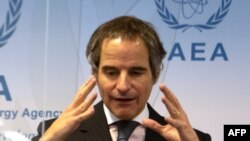 라파엘 그로시 국제원자기구(IAEA) 사무총장이 4일 오스트리아 빈 IAEA 본부에서 기자회견을 가졌다. 