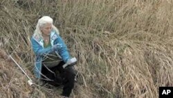 Lynn Henning samples water for pollution from the large livestock farms near her home in rural Michigan.