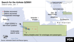 Les recherches se poursuivent pour retrouver les boites noires du vol d'AirAsia