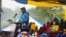 Malawi's former president, Peter Mutharika, addresses a rally in Blantyre, Malawi, Dec. 19, 2021. (Lameck Masina/VOA)