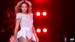 Beyonce performs on stage during her Mrs. Carter Show World Tour 2013, at the Julius Thomsens Plads in Copenhagen, Denmark, May 27, 2013. 