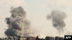 კვამლი, ღაზას რაფაჰის სასაზღვრო პუნქტზე, 10 ოქტომბერი, 2023 