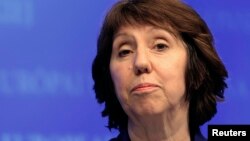 EU foreign policy chief Catherine Ashton holds a news conference, January 17, 2013. (File) 