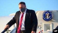 마이크 폼페오 미국 국무장관이 20일 영국 런던에 도착했다.