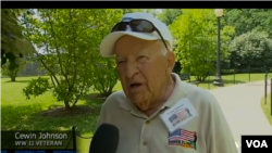 WW II Veteran Cewin Johnson was 19 when he lost his arm fighting in France.