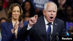 Харис го пофали, републиканците го критикуваат, нејзиниот избор на Тим Волц за нејзин потпретседател во кампањата.