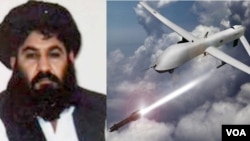 មេបញ្ជាការ​ពួកតាលីបង់​​ឈ្មោះ​​ Mullah Akhtar Mansour ដែល​ត្រូវ​បាន​សម្លាប់ដោយ​យន្តហោះ​គ្មាន​មនុស្ស​បើក។ 