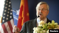 U.S. Ambassador to China Terry Branstad speaks at an event in Beijing, June 30, 2017. 