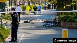 عکسی از صحنه حادثه تروریستی روز سه شنبه در منهتن نیویورک