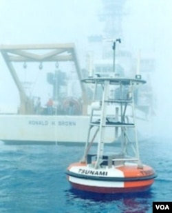 Buoy tsunami seperti ini akan dipasang BPPT sebagai bagian peringatan dini terhadap kemungkinan ancaman tsunami di kepulauan Mentawai.