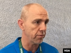 Mark Egan, World Rugby's head of competitions and performance, thinks the coverage in Rio will lead to "a huge upsurge of interest" in women's rugby sevens, Aug. 6, 2016. (P. Brewer/VOA)