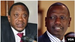 Wakil PM Kenya, Uhuru Kenyatta (kiri) dan anggota parlemen William Ruto -- 2 dari 4 tokoh Kenya yang didakwa melakukan kejahatan terhadap kemanusiaan oleh ICC (foto: dok).