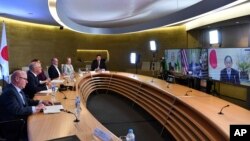 PM Australia Scott Morrison melakukan diskusi virtual dengan pemimpin AS, Jepang dan India 13 Maret 2021 lalu (foto: dok). Ke-4 pemimpin akan bertemu di Washington DC Jumat 24/9. 