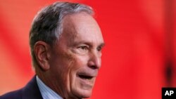 Former New York City Mayor Michael Bloomberg speaks to the U.S. Conference of Mayors meeting in Washington, Jan. 25, 2019. 