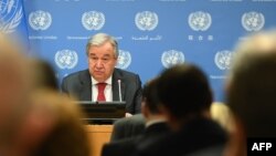 United Nations Secretary General Antonio Guterres speaks during a press briefing at United Nations Headquarters on Feb. 4, 2020 in New York City.