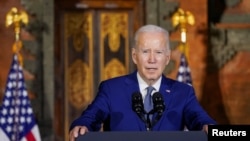 조 바이든 미국 대통령이 14일 인도네시아 발리에서 시진핑 중국 국가주석과 회담 후 기자회견을 했다.