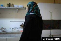 Reja at the offices of the Lebanese Council to Resist Violence Against Woman (LECORVAW) in Tripoli, Lebanon.