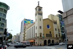 This Feb. 12, 2019 photo shows the exterior of the Glide Memorial United Methodist Church in San Francisco.