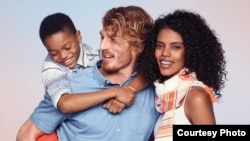 Actors portray a biracial family in an ad for the Old Navy clothing retailer. (Courtesy Old Navy)