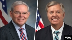 سناتور گراهام (راست)‌ و منندز، از صادرکنندگان این بیانیه هستند