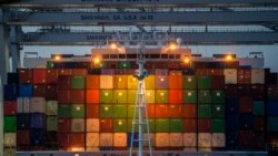 미국 조지아주 사바나항 물류 선착장에 컨테이너가 쌓여있다. (자료사진)