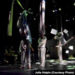 A scene from Only Child Aerial Theatre's ASYLUM.