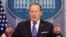 White House press secretary Sean Spicer speaks during the daily press briefing at the White House in Washington, March 13, 2017. 