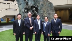 Cambodian police delegation is pictured with John D. Wilson, an FBI field agent in Cambodia, while on a mission in Washington DC, April 2019. (Courtesy photo of Cambodian police delegation) 