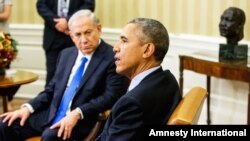 Le président Barack Obama reçoit le Premier ministre israélien Benjamin Netanyahu dans le bureau Oval de la Maison Blanche, 9 novembre 2015. (AP Photo/Andrew Harnik)