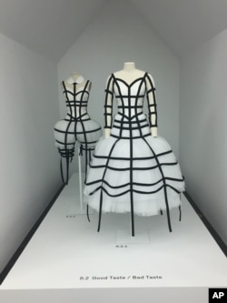 This photo shows part of the exhibit from "Rei Kawakubo/Comme des Garcons Art on the In-Between" at The Metropolitan Museum of Art in New York, May 1, 2017.