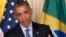 President Barack Obama speaks during his joint news conference with Brazilian President Dilma Rousseff, June 30, 2015, in the East Room of the White House in Washington. 