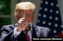 U.S. President Donald Trump speaks during a joint news conference with Poland's President Andrzej Duda at the White House in Washington, DC on June 12, 2019.