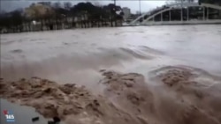 وضعیت رود اصلی خرم‌آباد بر اثر وقوع سیل