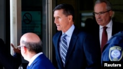 Former U.S. National Security Adviser Michael Flynn departs U.S. District Court in Washington, Dec. 1, 2017.