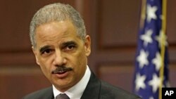 U.S. Attorney General Eric Holder speaks about strategy to mitigate the theft of U.S. trade secrets, Feb. 20, 2013.