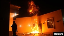 Konsulat AS di Benghazi, Libya diserang oleh para demonstran dan beberapa pria bersenjata, menewaskan 4 diplomat AS, Selasa malam (11/9). 