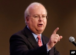 FILE - Republican strategist Karl Rove speaks at a California Republican Party convention event in Sacramento, Calif., March 2, 2013. He contends the party establishment still has time to sideline Donald Trump in the 2016 presidential race.