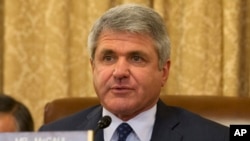 FILE - House Homeland Security Committee Chairman Rep. Michael McCaul, R-Texas, asks a questions on Capitol Hill, April 9, 2014.