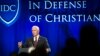 Vice President Mike Pence addresses the In Defense of Christians' fourth-annual national advocacy summit in Washington, Oct. 25, 2017. 