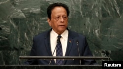 Le Premier ministre mauricien Anerood Jugnauth s'adresse à la 71e Assemblée générale des Nations Unies à New York, le 23 septembre 2016.