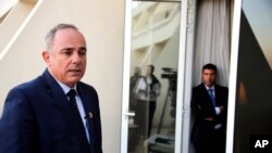 Israel Energy Minister Yuval Steinitz speaks during an interview with The Associated Press, in Cairo, Egypt, Jan. 14, 2019. 