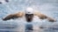 Michael Phelps competes in the 100-meter butterfly at the Indianapolis Grand Prix swimming meet in Indianapolis on March 29, 2012. 