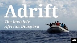 FILE - A group of 104 sub-Saharan Africans aboard a rubber dinghy wait to be rescued 25 miles off the Libyan coast.